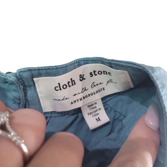 Cloth & Stone liana Blue Sleeveless Blouse Women's Casual Top Lyocell summer. sz - Picture 4 of 6